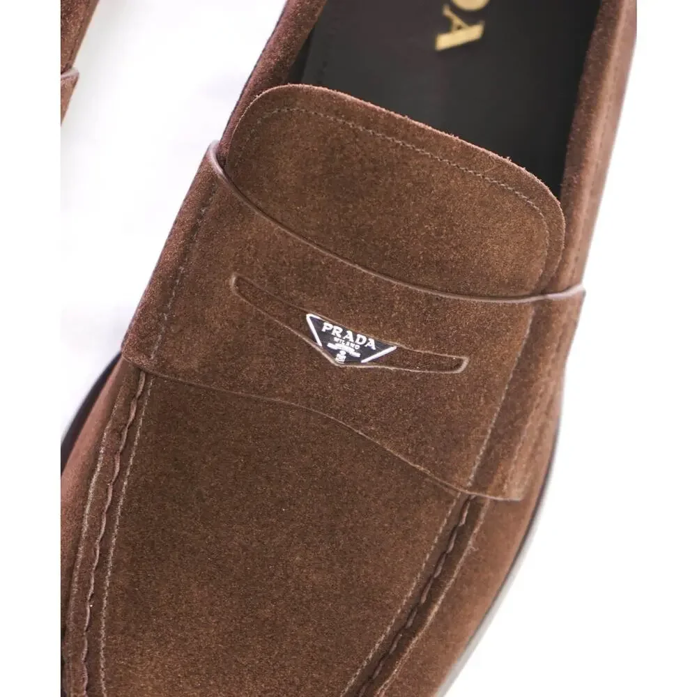 $1,250 PRADA - Brown Suede Loafers - US 10.5 (9.5UK)